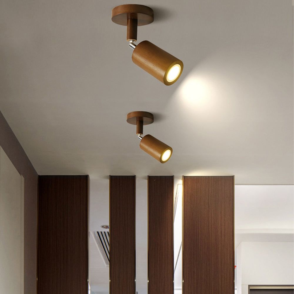 Adjustable LED Track Light Wood & Metal 39 in for Kitchen Dining Room Living Room Bedroom Modern Directional Ceiling Fixture