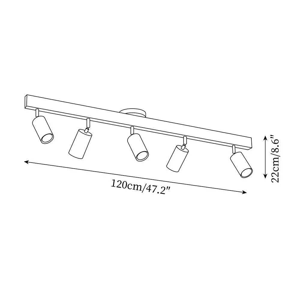 Wooden LED Track Lighting Fixture Natural Finish Adjustable Spots Ceiling Wall Mount Rail Light 7 to 47 Inch Modern Linear Spotlight Bar Din
