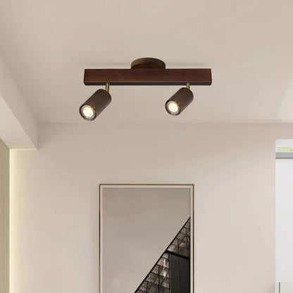 Adjustable LED Track Light Wood & Metal 39 in for Kitchen Dining Room Living Room Bedroom Modern Directional Ceiling Fixture