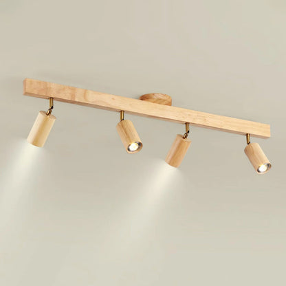 Adjustable LED Track Light Wood & Metal 39 in for Kitchen Dining Room Living Room Bedroom Modern Directional Ceiling Fixture