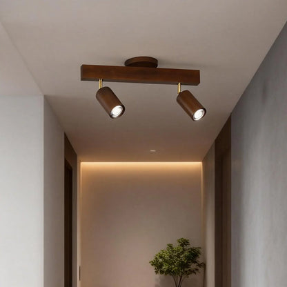Adjustable LED Track Light Wood & Metal 39 in for Kitchen Dining Room Living Room Bedroom Modern Directional Ceiling Fixture