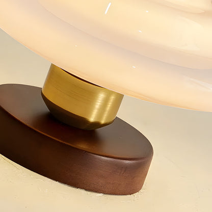 Flush Mount Glass Ceiling Light with Real Wood Trim for Entryway Kitchen Dining Room | Modern Farmhouse Entry Lighting Fixture 12 Inch Warm