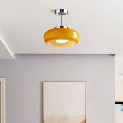 Amber Glass Dome Hanging Light 11 Inch for Kitchen Island Vintage Brass Fixture Dimmable E27 Dining Room Bedroom Overhead Adjustable Height