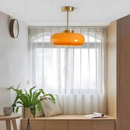 Hanging Dome Fixture 11-Inch Tinted Glass Hardwired Ceiling Drop Light for Kitchens Over Islands Bedrooms Breakfast Nooks Industrial Farmhou