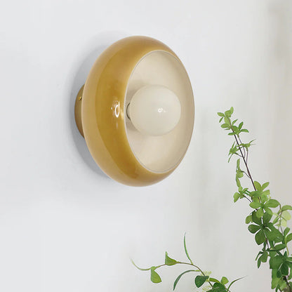 Semi Flush Mount Ceiling Light Fixture 11 in Glass Shade for Bedroom Living Room Hallway Indoor Lighting Chrome Gold Finish