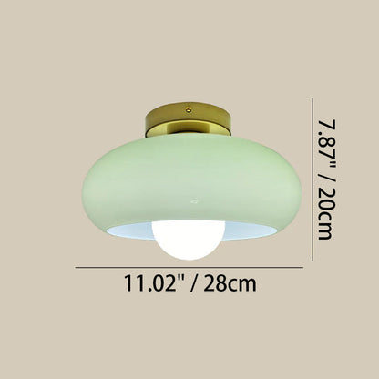 Semi Flush Mount Ceiling Light Fixture 11 in Glass Shade for Bedroom Living Room Hallway Indoor Lighting Chrome Gold Finish