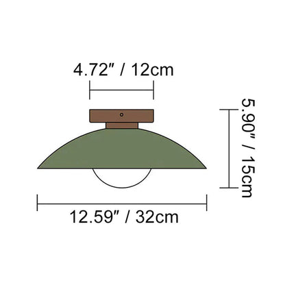 Round Overhead LED Fixture Metal 12.6 Inch Diameter Low-Profile Mount for Kitchen Dining Room Bedroom Hallway 5.9 in Height Contemporary Hom