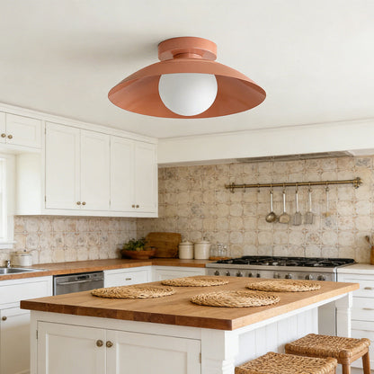 Round Overhead LED Fixture Metal 12.6 Inch Diameter Low-Profile Mount for Kitchen Dining Room Bedroom Hallway 5.9 in Height Contemporary Hom