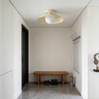 Round Overhead LED Fixture Metal 12.6 Inch Diameter Low-Profile Mount for Kitchen Dining Room Bedroom Hallway 5.9 in Height Contemporary Hom