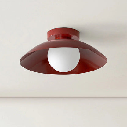 Round Overhead LED Fixture Metal 12.6 Inch Diameter Low-Profile Mount for Kitchen Dining Room Bedroom Hallway 5.9 in Height Contemporary Hom