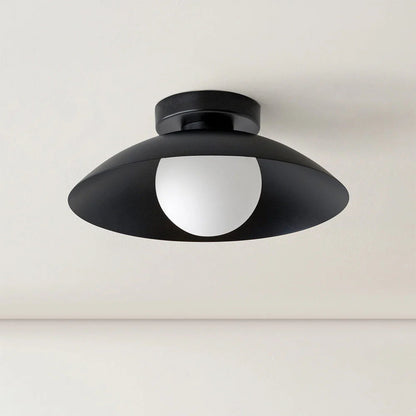 Round Overhead LED Fixture Metal 12.6 Inch Diameter Low-Profile Mount for Kitchen Dining Room Bedroom Hallway 5.9 in Height Contemporary Hom