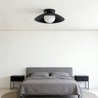 Round Overhead LED Fixture Metal 12.6 Inch Diameter Low-Profile Mount for Kitchen Dining Room Bedroom Hallway 5.9 in Height Contemporary Hom