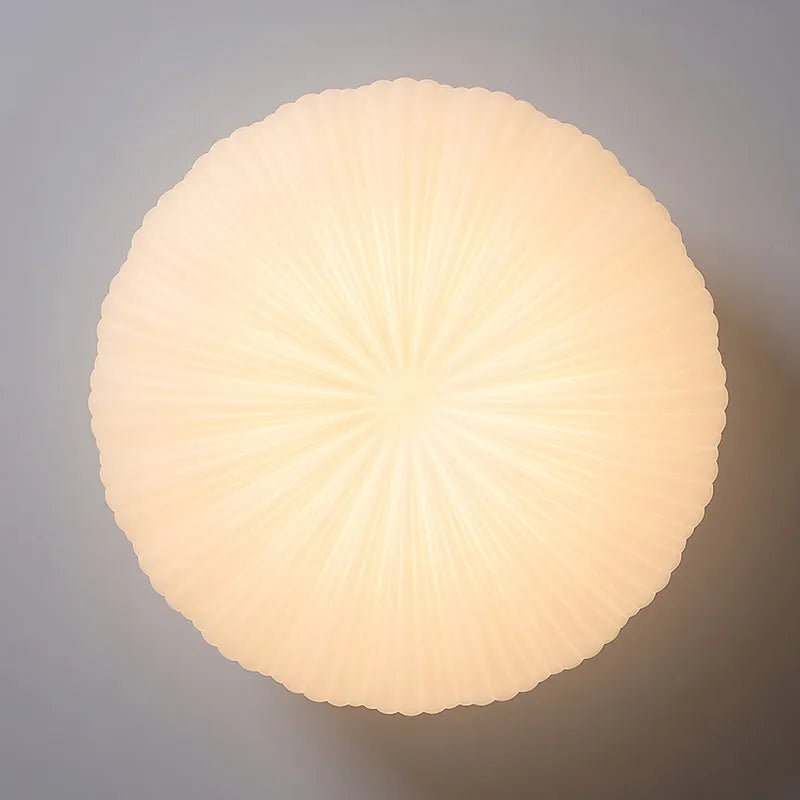 Round LED Flush Mount Overhead Fixture for Bedrooms, Living Spaces, Kitchens — 8-Inch Metal & Acrylic Construction in White — Low-Profile Co