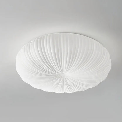 Round LED Flush Mount Overhead Fixture for Bedrooms, Living Spaces, Kitchens — 8-Inch Metal & Acrylic Construction in White — Low-Profile Co