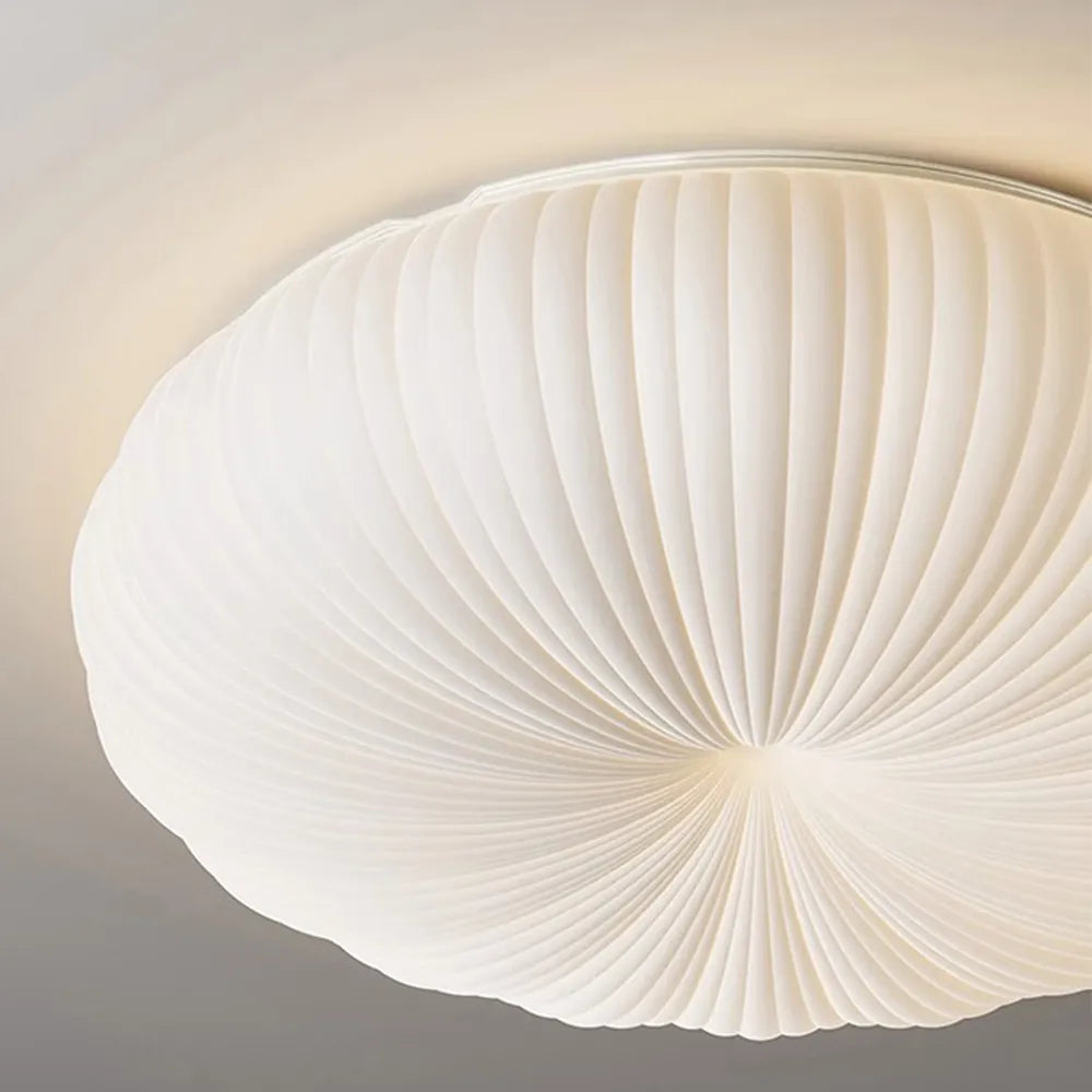 Round LED Flush Mount Overhead Fixture for Bedrooms, Living Spaces, Kitchens — 8-Inch Metal & Acrylic Construction in White — Low-Profile Co