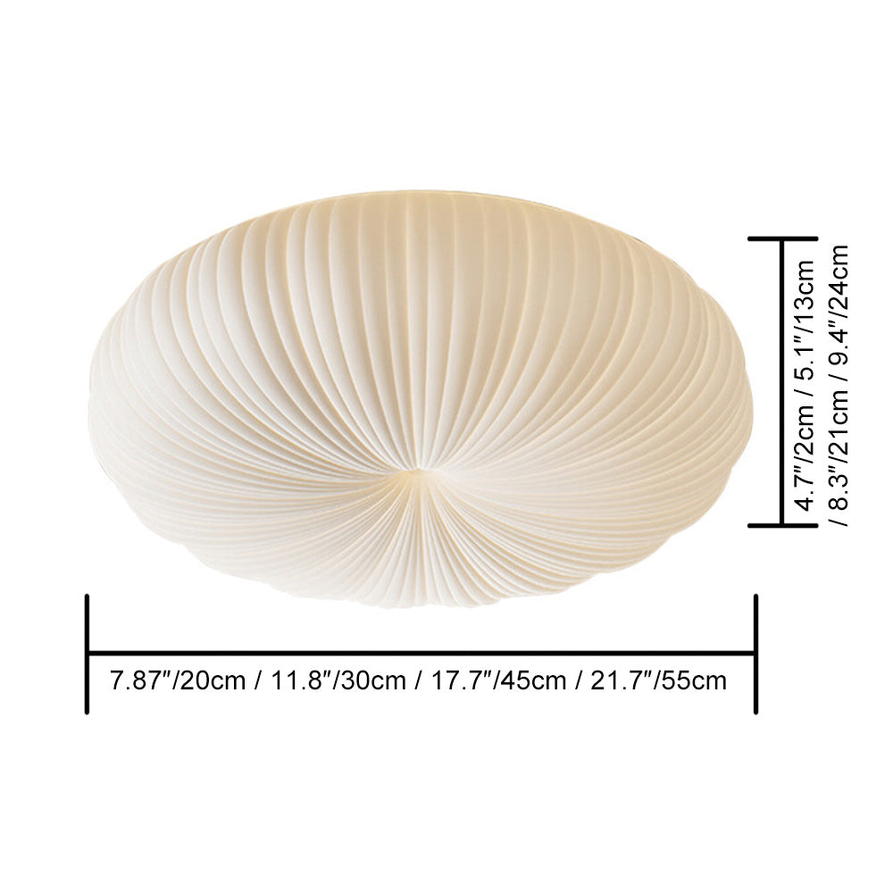 Round LED Flush Mount Overhead Fixture for Bedrooms, Living Spaces, Kitchens — 8-Inch Metal & Acrylic Construction in White — Low-Profile Co