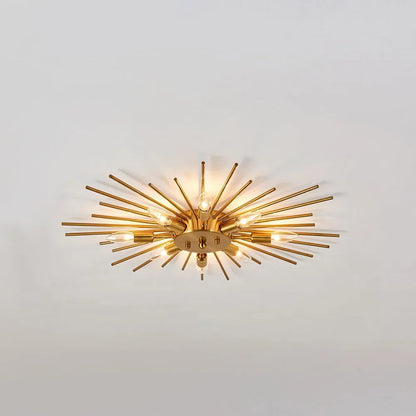 Multi-Bulb Metal Flush Mount Fixture 28 Inch Industrial Overhead Lighting for Dining Room Living Room Bedroom Hallway Contemporary Open Fram