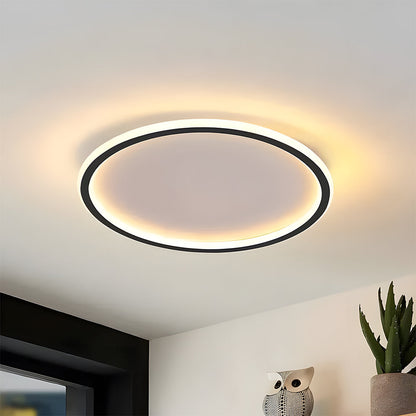 Flush Mount LED Ceiling Light Fixture 12 in Aluminum Round Ultra-Slim 2 in Profile for Bedroom Office Dining Room Modern Energy-Efficient Ho