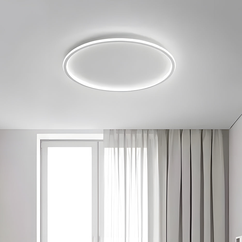 Flush Mount LED Ceiling Light Fixture 12 in Aluminum Round Ultra-Slim 2 in Profile for Bedroom Office Dining Room Modern Energy-Efficient Ho