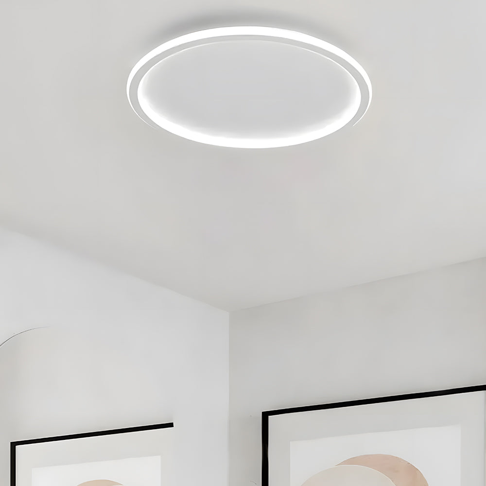 Flush Mount LED Ceiling Light Fixture 12 in Aluminum Round Ultra-Slim 2 in Profile for Bedroom Office Dining Room Modern Energy-Efficient Ho