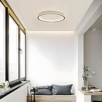 Flush Mount LED Ceiling Light Fixture 12 in Aluminum Round Ultra-Slim 2 in Profile for Bedroom Office Dining Room Modern Energy-Efficient Ho