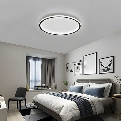 Flush Mount LED Ceiling Light Fixture 12 in Aluminum Round Ultra-Slim 2 in Profile for Bedroom Office Dining Room Modern Energy-Efficient Ho