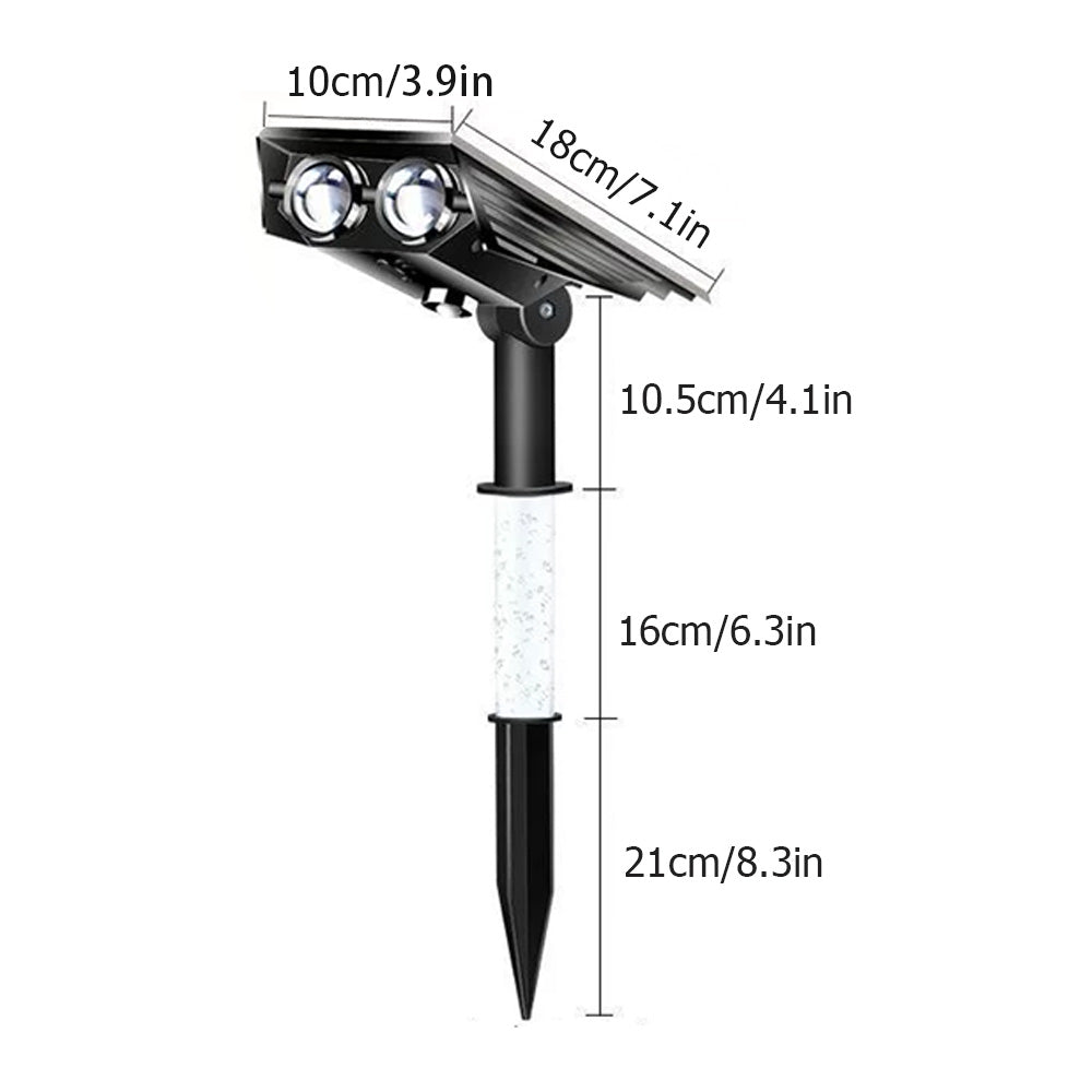 Adjustable LED Solar Stake Light 18.7 in Waterproof for Yard Pathways Driveways Landscaping Spotlight Dusk-to-Dawn Ground Garden Decor Accen