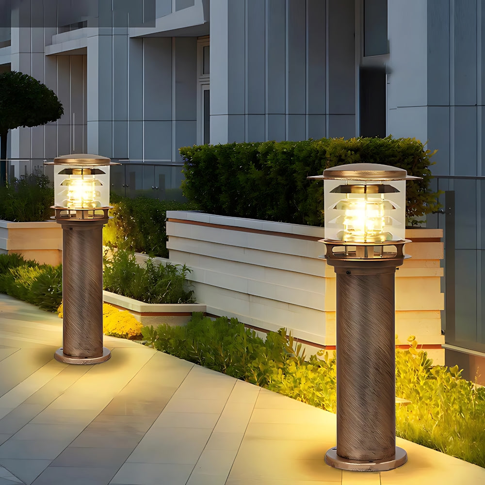 Weatherproof Post Light 6 in Cylinder Aluminum E27 Socket IP65 Rated Black Bollard for Walkway Driveway Porch Yard Landscape Path Marker
