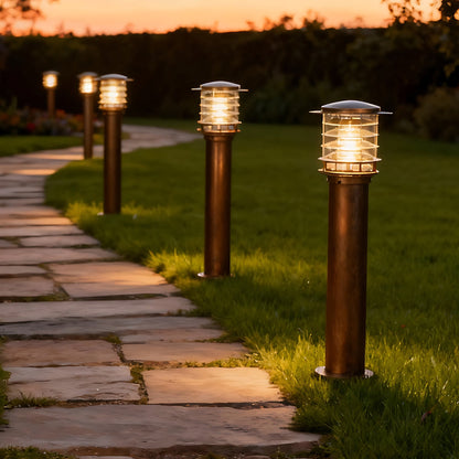 Weatherproof Post Light 6 in Cylinder Aluminum E27 Socket IP65 Rated Black Bollard for Walkway Driveway Porch Yard Landscape Path Marker