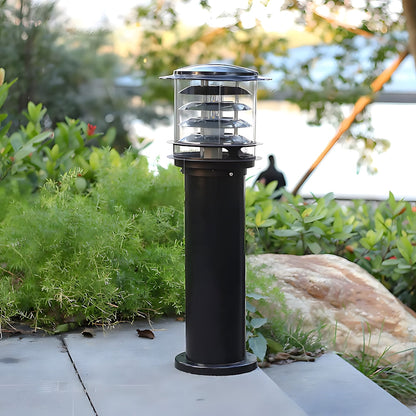 Weatherproof Post Light 6 in Cylinder Aluminum E27 Socket IP65 Rated Black Bollard for Walkway Driveway Porch Yard Landscape Path Marker