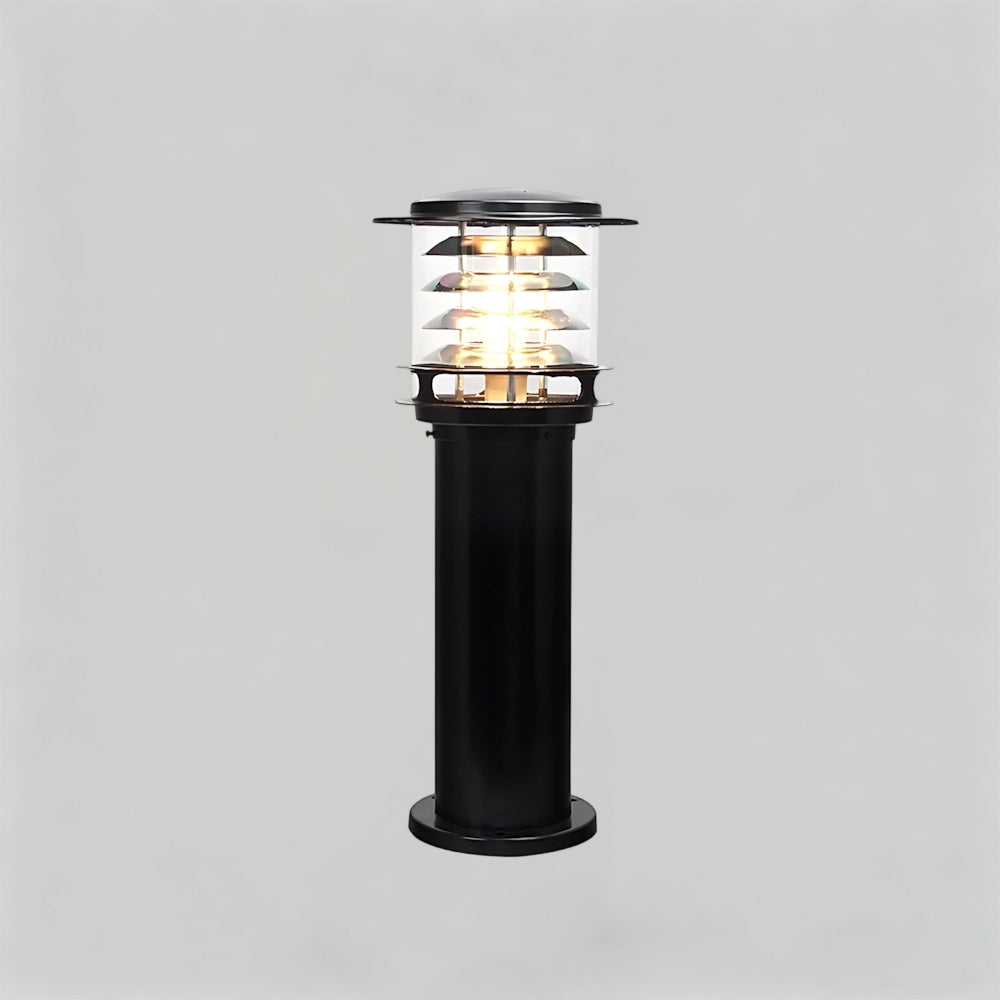 Weatherproof Post Light 6 in Cylinder Aluminum E27 Socket IP65 Rated Black Bollard for Walkway Driveway Porch Yard Landscape Path Marker