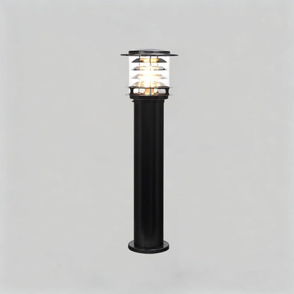 Weatherproof Post Light 6 in Cylinder Aluminum E27 Socket IP65 Rated Black Bollard for Walkway Driveway Porch Yard Landscape Path Marker