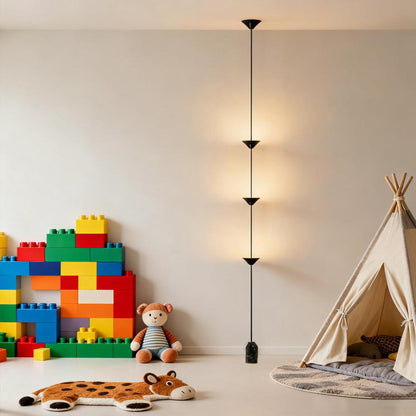 Suspended Triple-Cone LED Floor Lamp with Marble Base Black Metal 138 in Height for Bedroom Living Room Hallway Ambient Lighting Modern Arch
