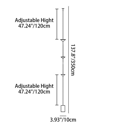 Suspended Triple-Cone LED Floor Lamp with Marble Base Black Metal 138 in Height for Bedroom Living Room Hallway Ambient Lighting Modern Arch