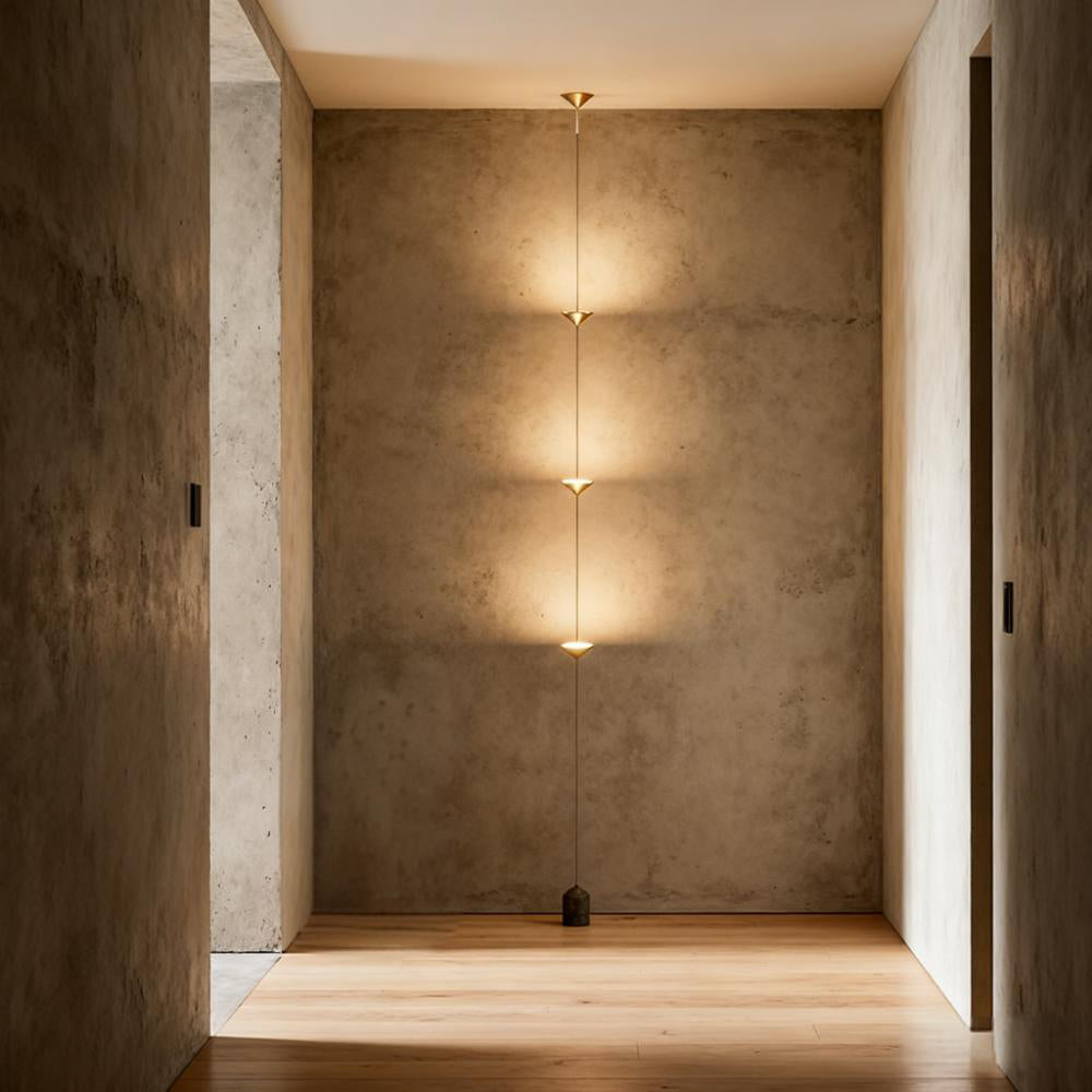 Suspended Triple-Cone LED Floor Lamp with Marble Base Black Metal 138 in Height for Bedroom Living Room Hallway Ambient Lighting Modern Arch
