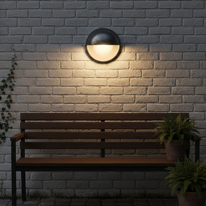 Metal Sconce with Glass Shade for Hallway Corridor Bedroom Entry 8 inch Round Oval Indoor Fixture E26 E27 Bulb Socket Retro Factory Look Hom