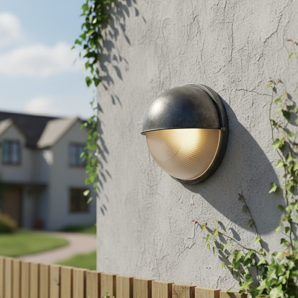 Metal Sconce with Glass Shade for Hallway Corridor Bedroom Entry 8 inch Round Oval Indoor Fixture E26 E27 Bulb Socket Retro Factory Look Hom