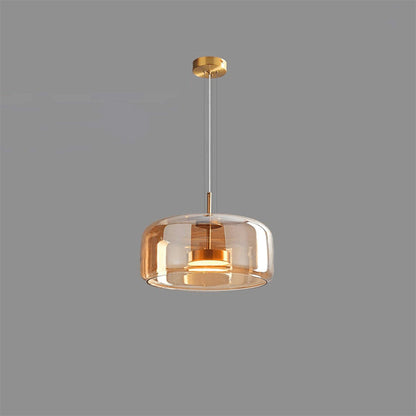Glass Dome Hanging Light with Smoked Finish – Adjustable LED Fixture for Kitchen Island, Dining Room & Modern Ceiling