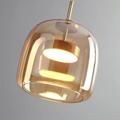 Glass Dome Hanging Light with Smoked Finish – Adjustable LED Fixture for Kitchen Island, Dining Room & Modern Ceiling