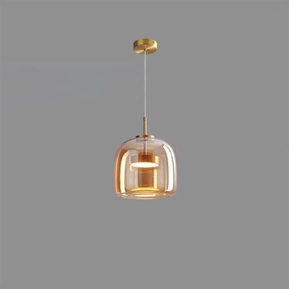 Glass Dome Hanging Light with Smoked Finish – Adjustable LED Fixture for Kitchen Island, Dining Room & Modern Ceiling