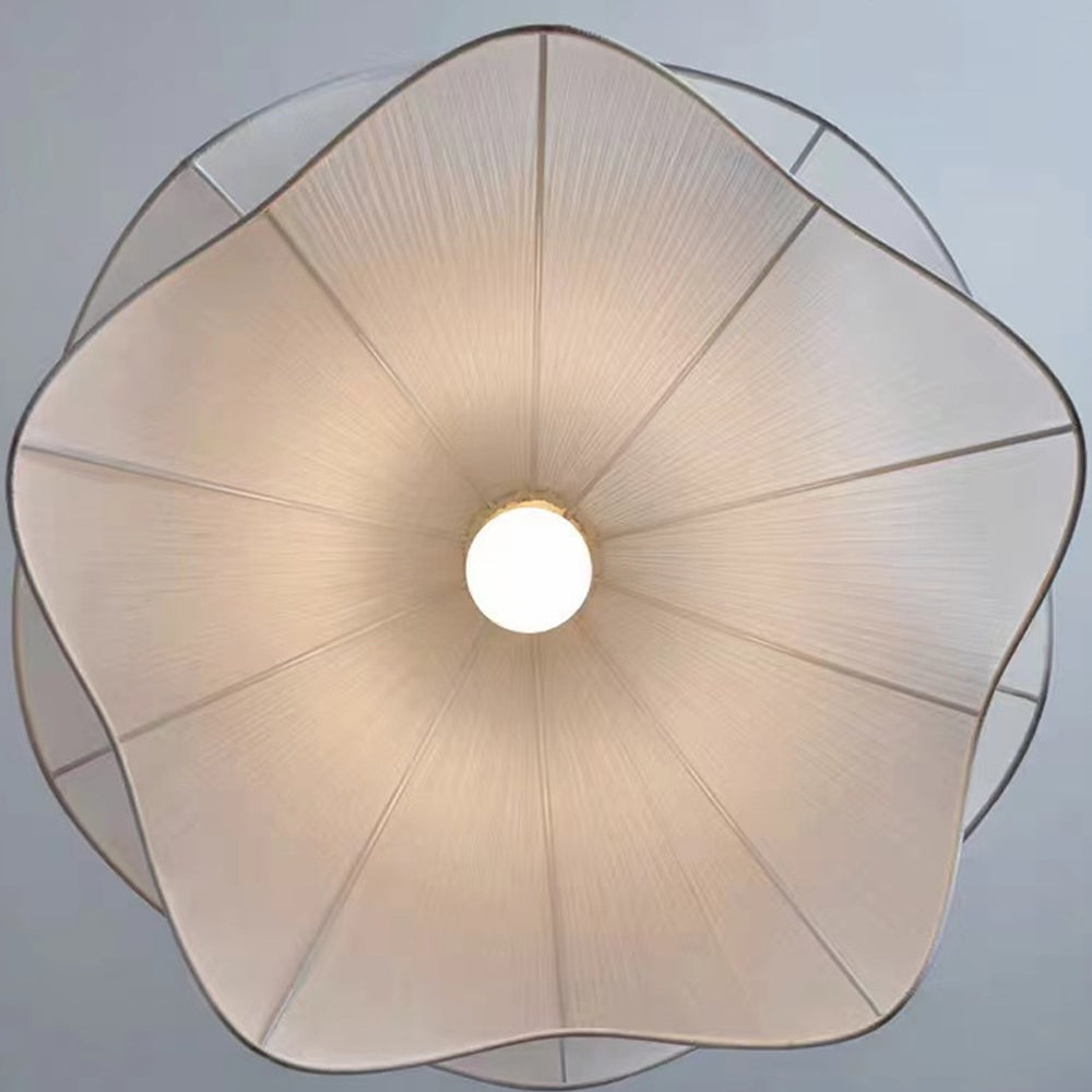 Layered Fabric Drop Light with Floral Silhouette E27 Socket for Dining Areas Bedrooms Living Spaces Soft Diffused Illumination Sculptural Ce