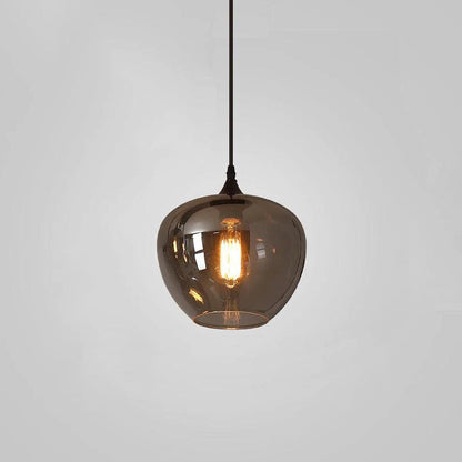 Glass Shade Hanging Fixture Adjustable Height for Kitchen Island, Dining Table & Entryway - Black Metal Frame Ceiling Lamp with Ambient Glow
