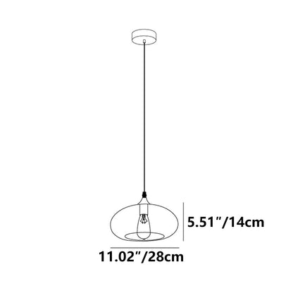 Glass Shade Hanging Fixture Adjustable Height for Kitchen Island, Dining Table & Entryway - Black Metal Frame Ceiling Lamp with Ambient Glow