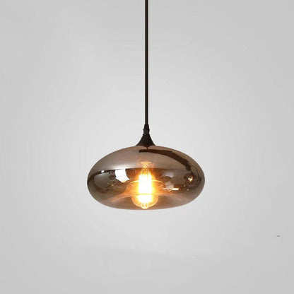 Glass Shade Hanging Fixture Adjustable Height for Kitchen Island, Dining Table & Entryway - Black Metal Frame Ceiling Lamp with Ambient Glow