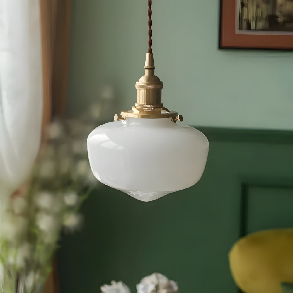 Hanging Ceiling Light Fixture with Clear Glass Shade for Kitchen Island, Breakfast Nook, Bedroom, Foyer, Adjustable Drop