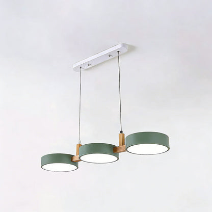 Three-Light Hanging Fixture Metal & Wood 30 in Wide for Kitchen Island Dining Table Adjustable Cord Modern Industrial Overhead Illumination