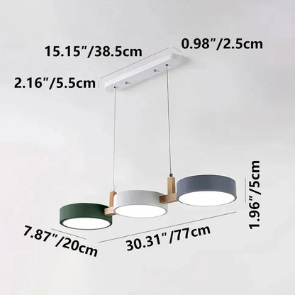 Triple Hanging Lamp for Kitchen Island & Dining Table – Mixed-Material Fixture with Adjustable Cords, 30 in Span, LED-Ready