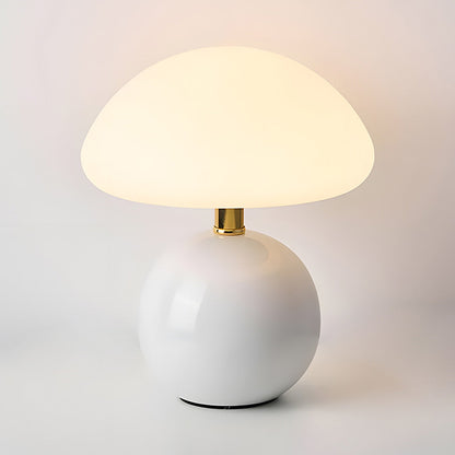 Ceramic Accent Lamp 9 in LED Mushroom Style 24W for Nightstand Office Living Space Soft Illumination