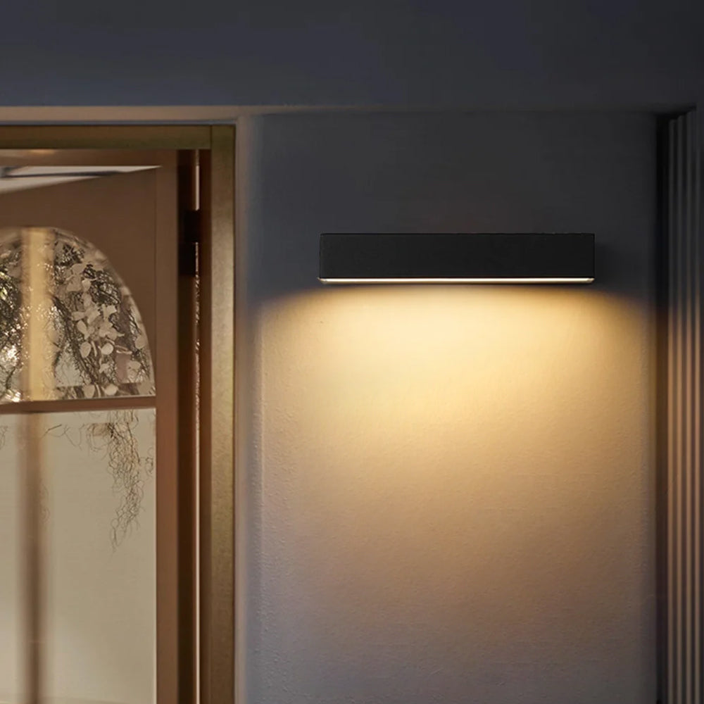 Outdoor LED Wall Sconce Die-Cast Aluminum Porch Light Black White 8-32 in Weatherproof Fixture for Balcony Entry Hallway Modern Exterior