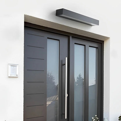 Outdoor LED Wall Sconce Die-Cast Aluminum Porch Light Black White 8-32 in Weatherproof Fixture for Balcony Entry Hallway Modern Exterior